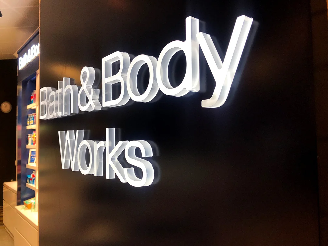 Upplýst skilti Bath & Body Works